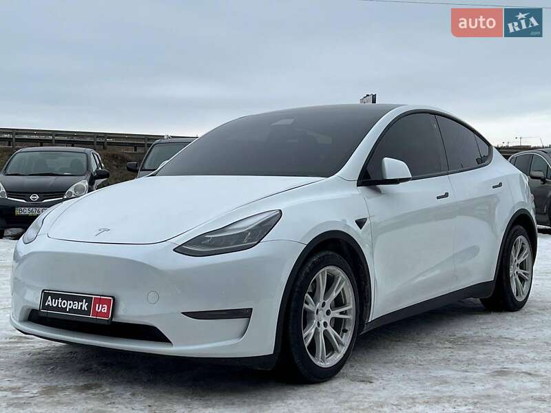 2020 Tesla Model Y, VIN 5YJYGDEE8MF077944:plate — фото 1 (autoria)