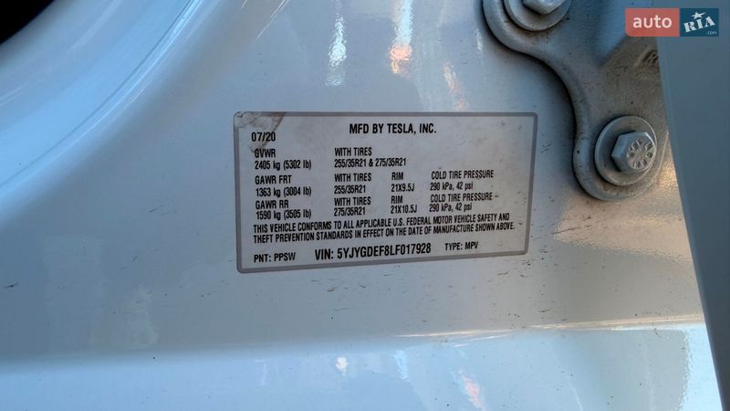 Позашляховик / Кросовер Tesla Model Y 2020 в Києві фото 20 Позашляховик / Кросовер Tesla Model Y 2020 в Києві