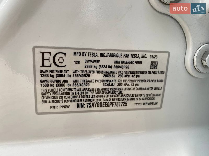 Позашляховик / Кросовер Tesla Model Y 2023 в Львові фото 25 Позашляховик / Кросовер Tesla Model Y 2023 в Львові