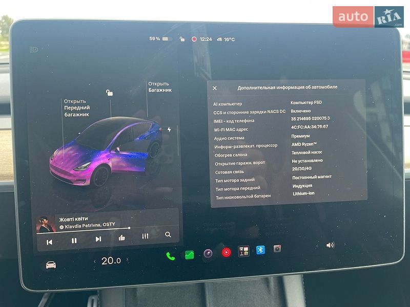 Внедорожник / Кроссовер Tesla Model Y 2022 в Ровно