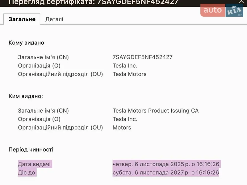 Внедорожник / Кроссовер Tesla Model Y 2022 в Ивано-Франковске документ