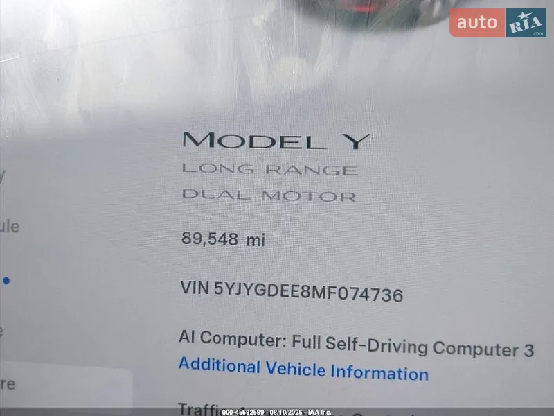 Внедорожник / Кроссовер Tesla Model Y 2020 в Ивано-Франковске документ