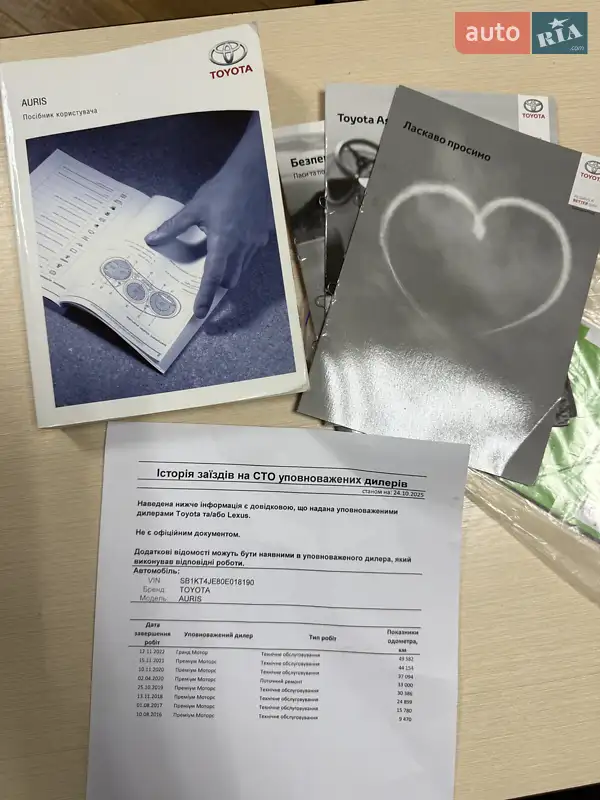 Хэтчбек Toyota Auris 2014 в Виннице документ