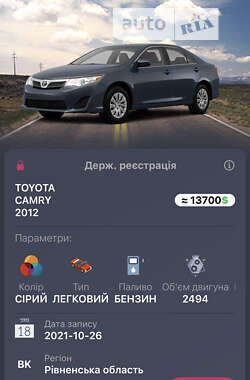 Седан Toyota Camry 2012 в 