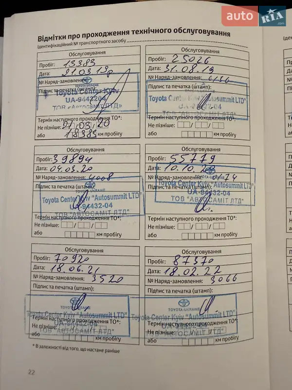 Седан Toyota Camry 2017 в Киеве документ