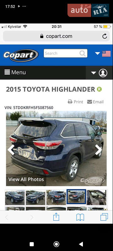 Позашляховик / Кросовер Toyota Highlander 2015 в Переяславі