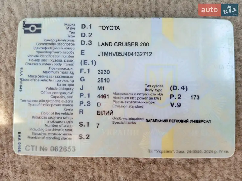 Позашляховик / Кросовер Toyota Land Cruiser 2014 в Києві документ