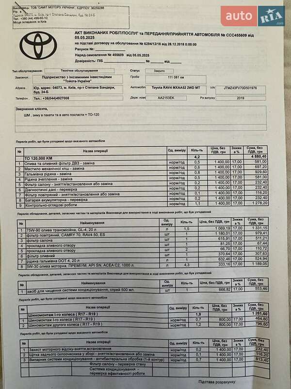 Позашляховик / Кросовер Toyota RAV4 2019 в Києві