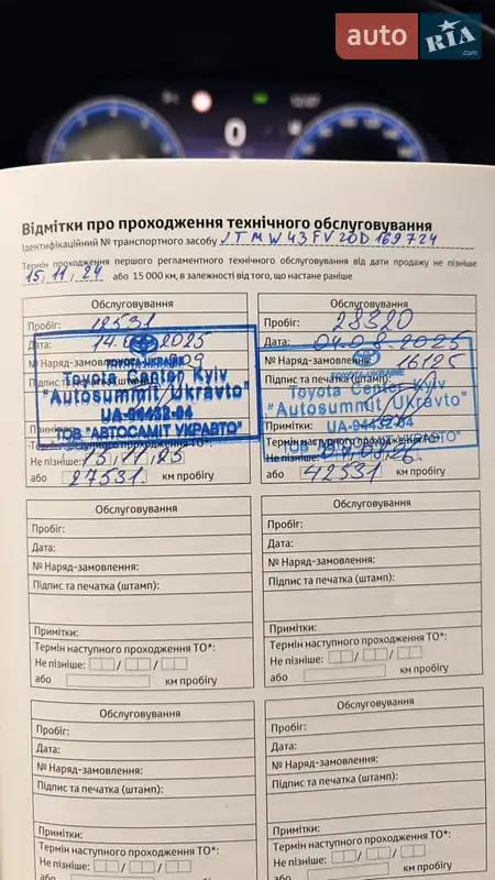 Внедорожник / Кроссовер Toyota RAV4 2023 в Киеве документ