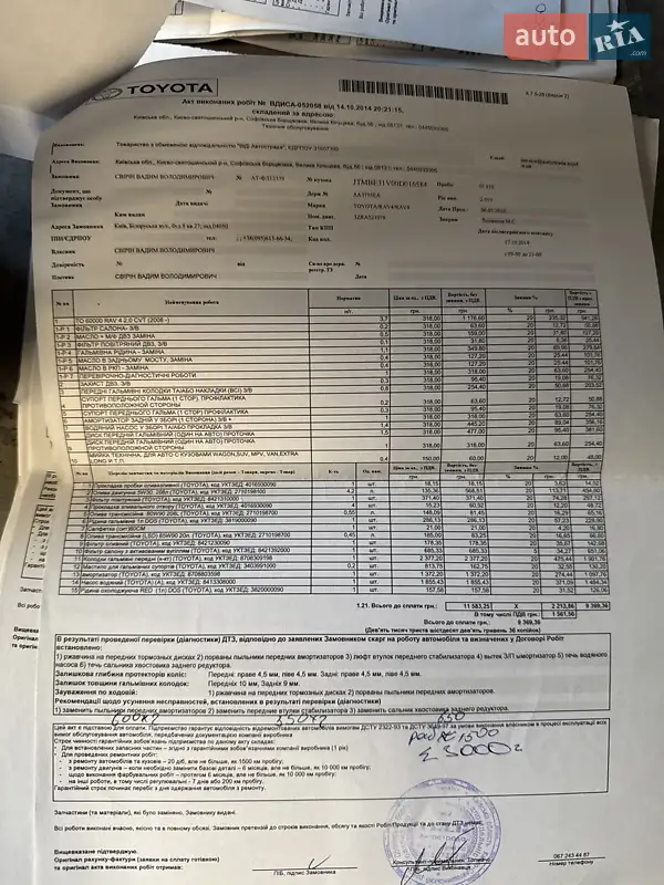 Позашляховик / Кросовер Toyota RAV4 2010 в Києві документ