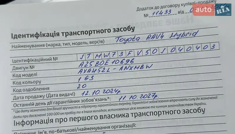 Позашляховик / Кросовер Toyota RAV4 2024 в Києві документ 2 фото Позашляховик / Кросовер Toyota RAV4 2024 в Києві документ