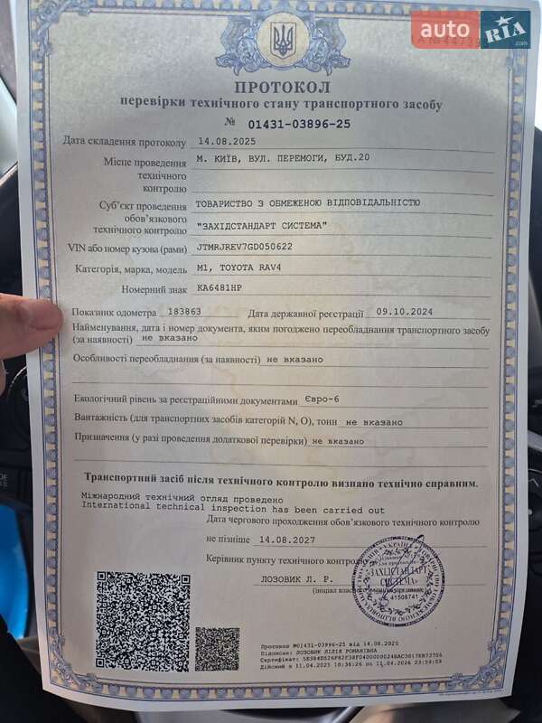 Позашляховик / Кросовер Toyota RAV4 2016 в Києві