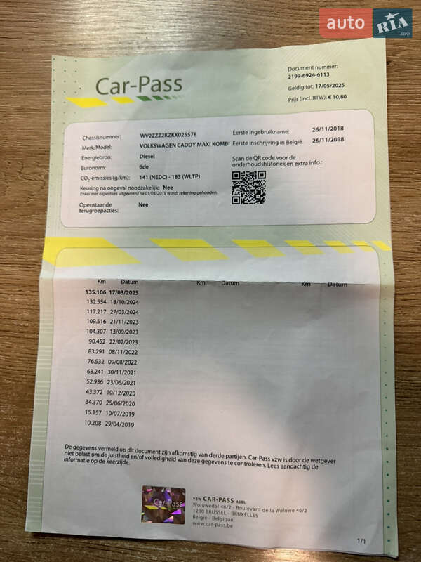 Минивэн Volkswagen Caddy 2019 в Луцке