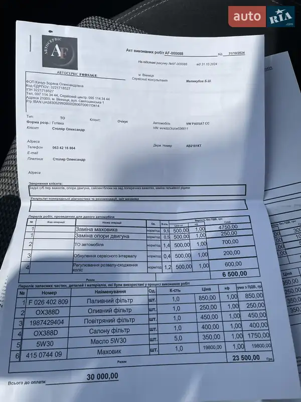 Купе Volkswagen CC / Passat CC 2011 в Львове документ