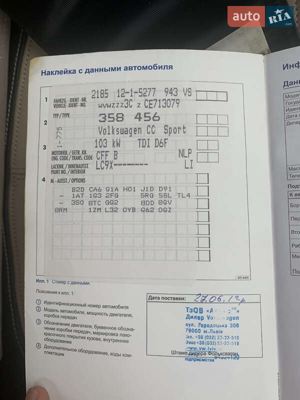 Купе Volkswagen CC / Passat CC 2012 в Києві