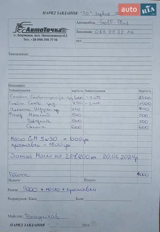 Хэтчбек Volkswagen Golf Plus 2007 в Ровно документ