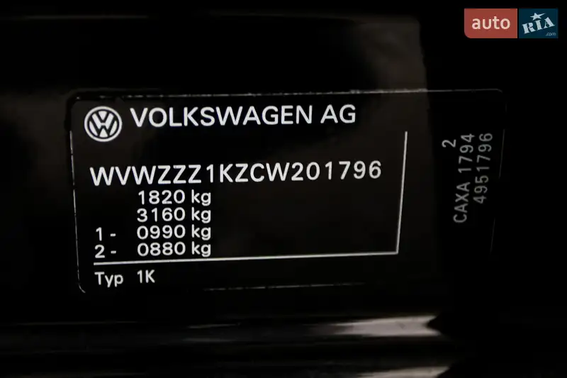 Volkswagen Golf 2012 VIN WVWZZZ1KZCW201796 фото оголошення 38 з 76