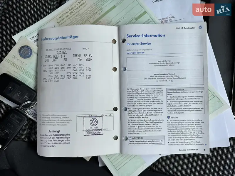 Хетчбек Volkswagen Golf 2007 в Сваляві документ