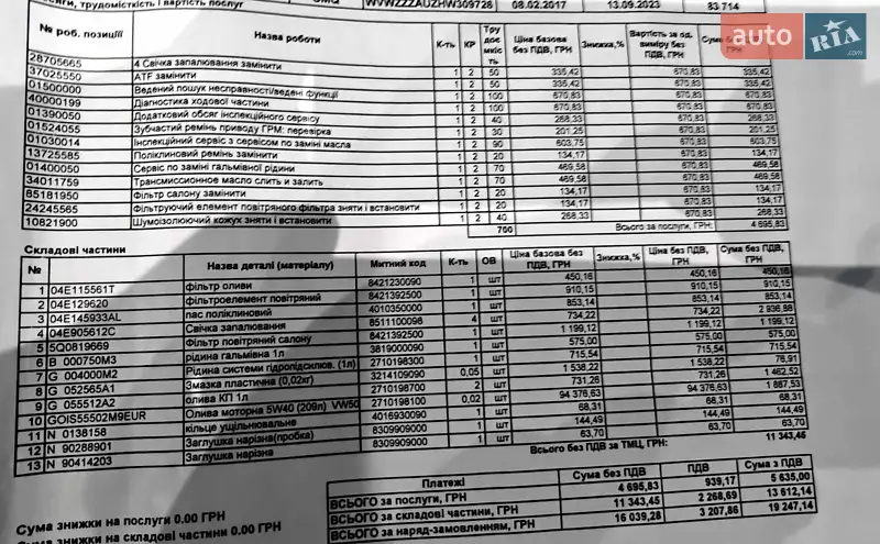 Хэтчбек Volkswagen Golf 2017 в Кривом Роге документ