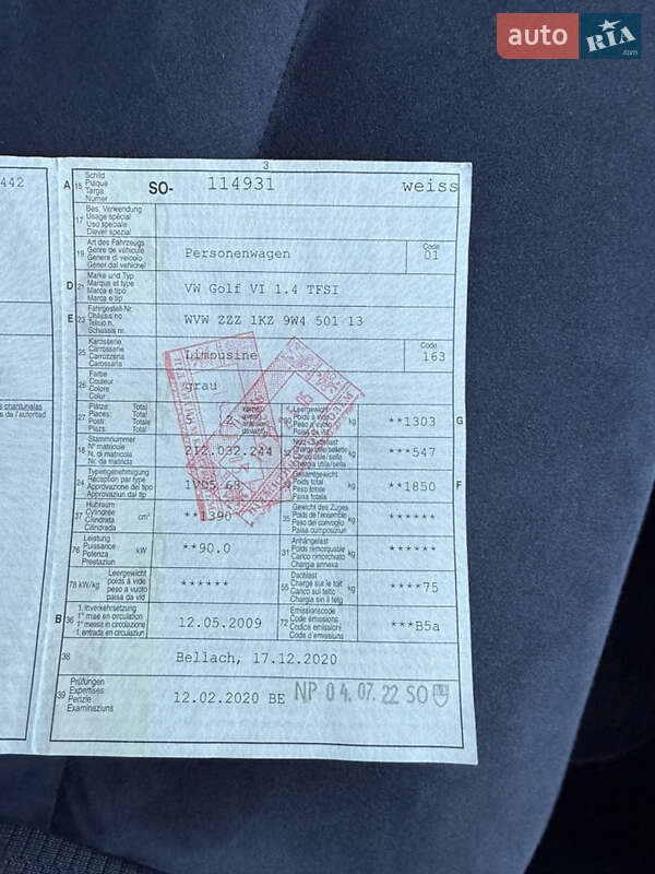 Хетчбек Volkswagen Golf 2009 в Луцьку