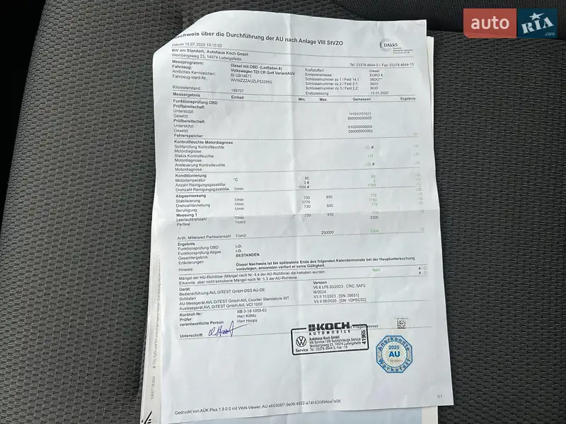 Универсал Volkswagen Golf 2019 в Луцке документ