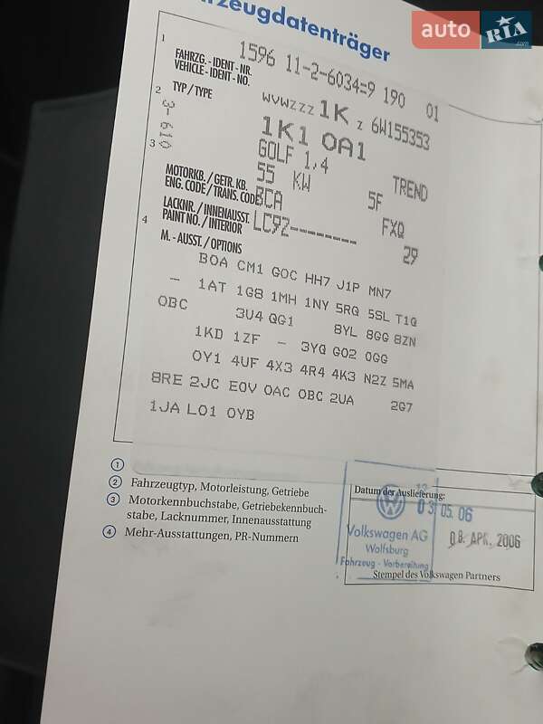 Хетчбек Volkswagen Golf 2006 в Тернополі