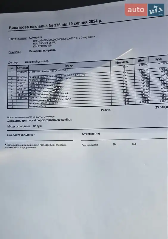 Универсал Volkswagen Passat Alltrack 2016 в Калуше документ