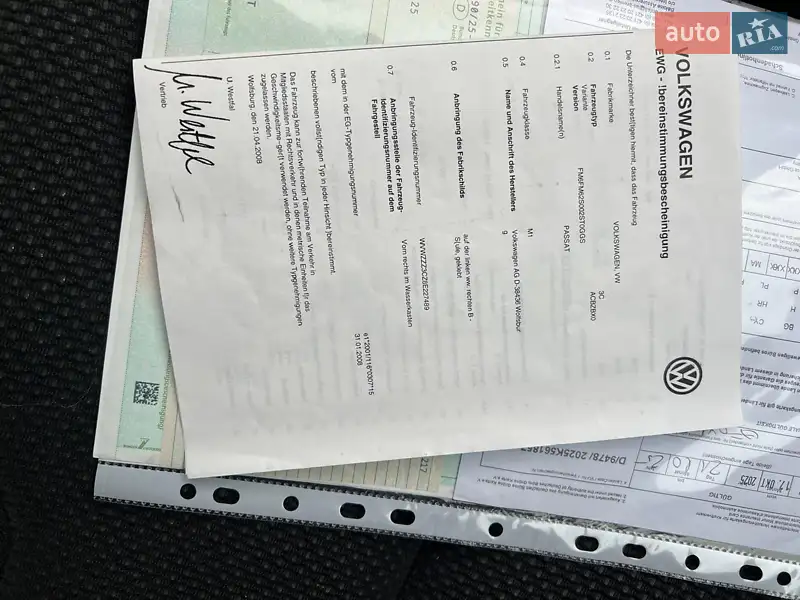 Универсал Volkswagen Passat 2008 в Луцке документ 5 фото Универсал Volkswagen Passat 2008 в Луцке документ