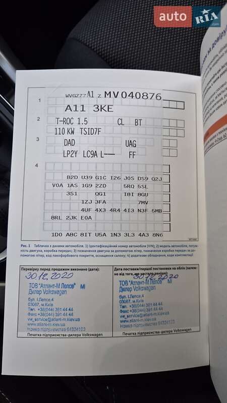 Внедорожник / Кроссовер Volkswagen T-Roc 2020 в Киеве