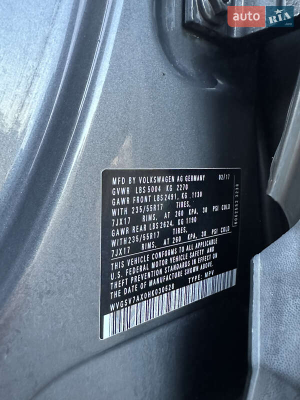 Внедорожник / Кроссовер Volkswagen Tiguan 2017 в Коломые