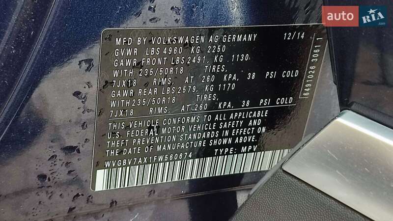 Внедорожник / Кроссовер Volkswagen Tiguan 2014 в Стрые