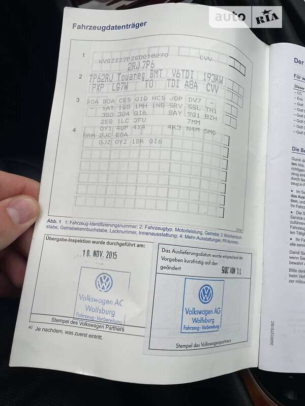 Внедорожник / Кроссовер Volkswagen Touareg 2015 в Полтаве