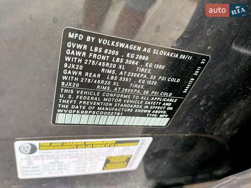 Позашляховик / Кросовер Volkswagen Touareg 2011 в Хусті