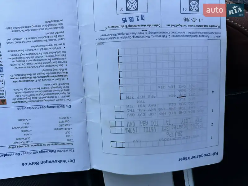 Позашляховик / Кросовер Volkswagen Touareg 2015 в Києві документ