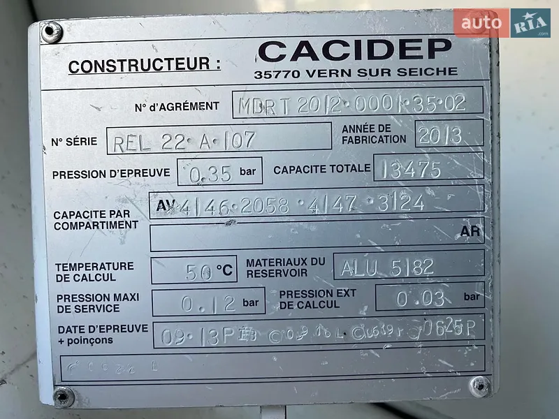 Бензовоз Volvo FE 2013 в Тернополе документ