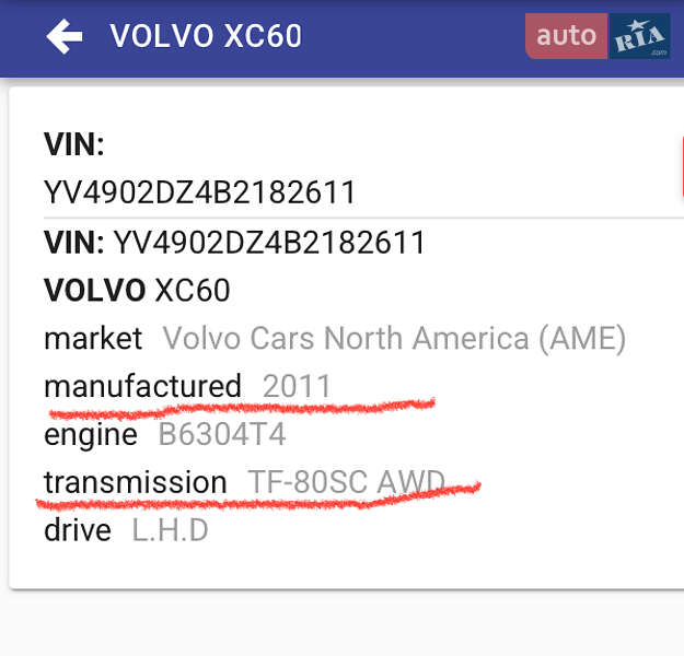 Внедорожник / Кроссовер Volvo XC60 2010 в Полтаве