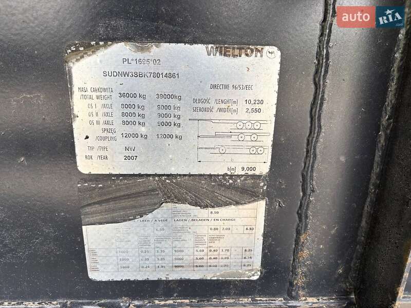 Самоскид напівпричіп Wielton NW 33S 2007 в Львові