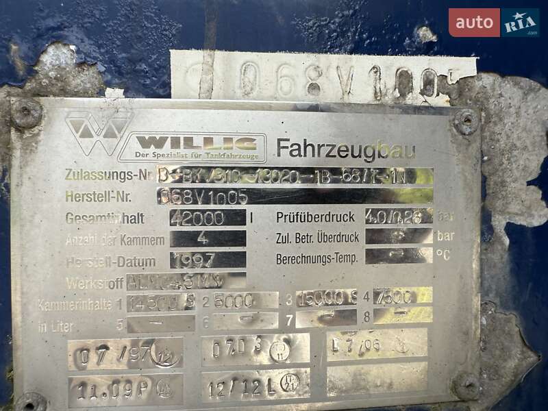 Цистерна полуприцеп Willig Sana 1997 в Хусте