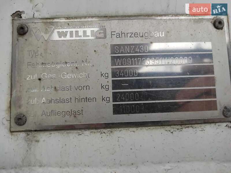Цистерна полуприцеп Willig Sanz 2005 в Городке