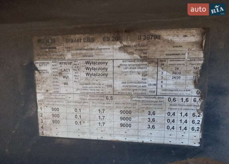 Зерновоз - полуприцеп Zaslaw D 653 2009 в Черкассах