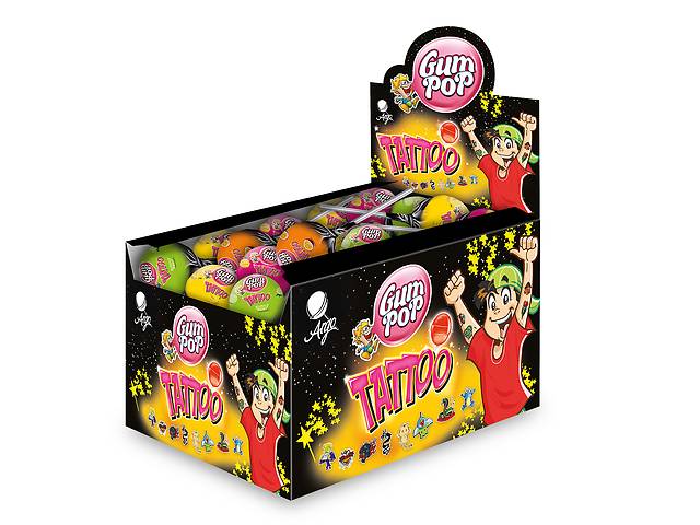 18 г Леденец на палочке Gum Pop Tattoo TM Argo (тату жвачка)