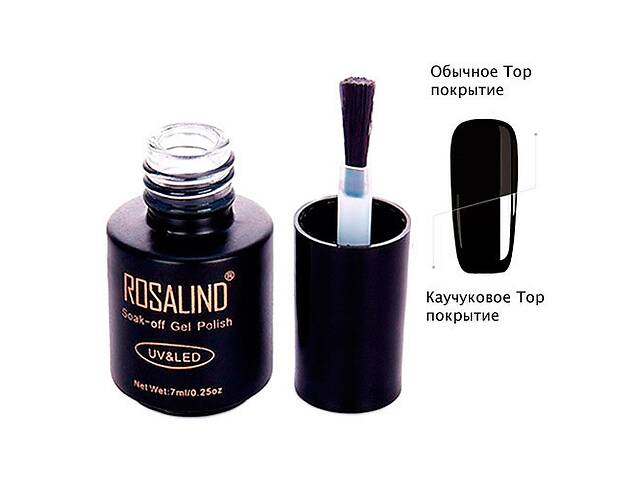 Финишное топовое покрытие Каучуковый Топ для гель-лака Rosalind 7мл