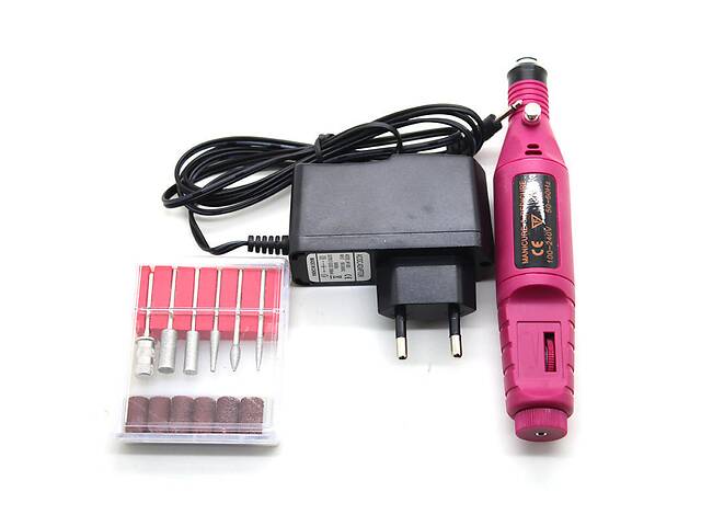 Машинка для полировки ногтей маникюра педикюра фрезер MM 300 Pink