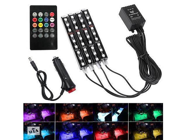 бу Декоративная RGB LED подсветка салона авто цветомузыка c пультом в Харькове бу Декоративная RGB LED подсветка салона авто цветомузыка c пультом в Харькове