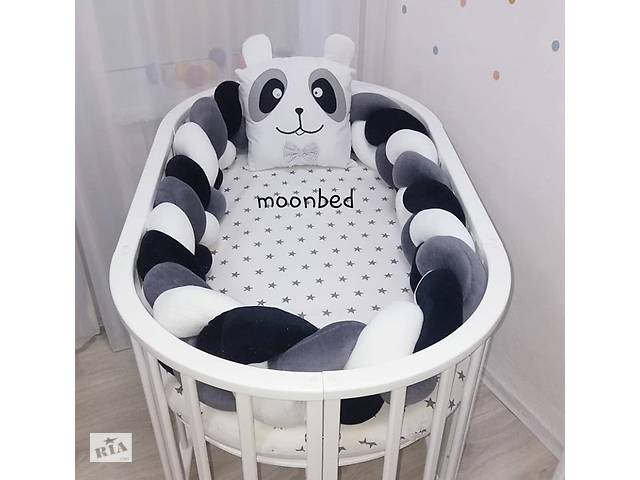 Детская круглая/овальная кроватка трансформер 7 в 1 moonbed от производителя.