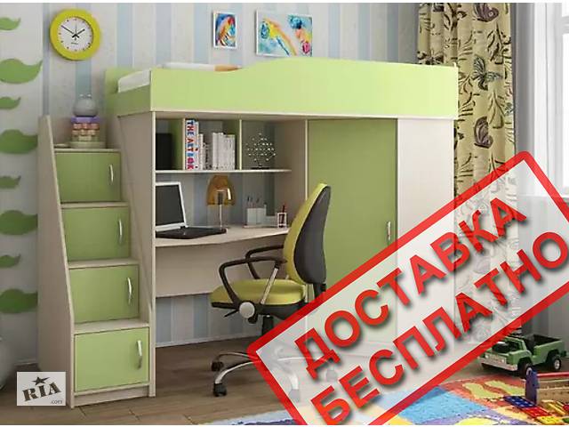 Кровать со столом Школьник