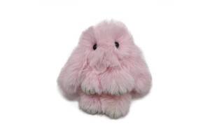 Брелок хутряний кролик середній 15 см BR1063 (Рожевий)