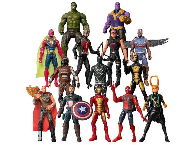Набор фигурок 14в1 Мстители, 17 см Marvel, Avengers, action figures SKL14-279070