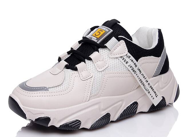 Женские кроссовки деми Prime 2003 WHITE-BLACK(36-40) Белый р.39 (24,5 см.)