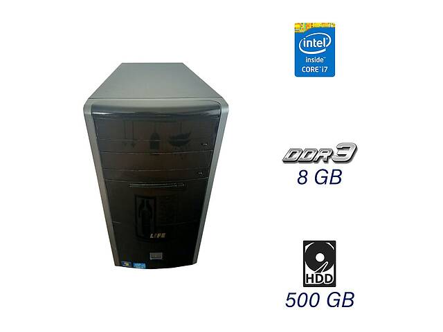 Компьютер MSI Tower / Intel Core i7-860 (4 (8) ядра по 2.8 - 3.46 GHz) / 8 GB DDR3 / ASUS GT 420, 2 GB DDR3, 128-bit...